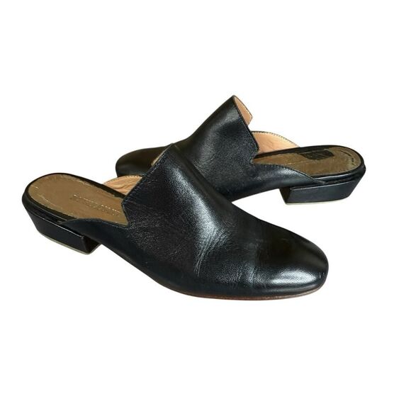 Rachel Comey Brie Black Leather Mules Women’s Size 6 Block Heel Slip On - Picture 3 of 13
